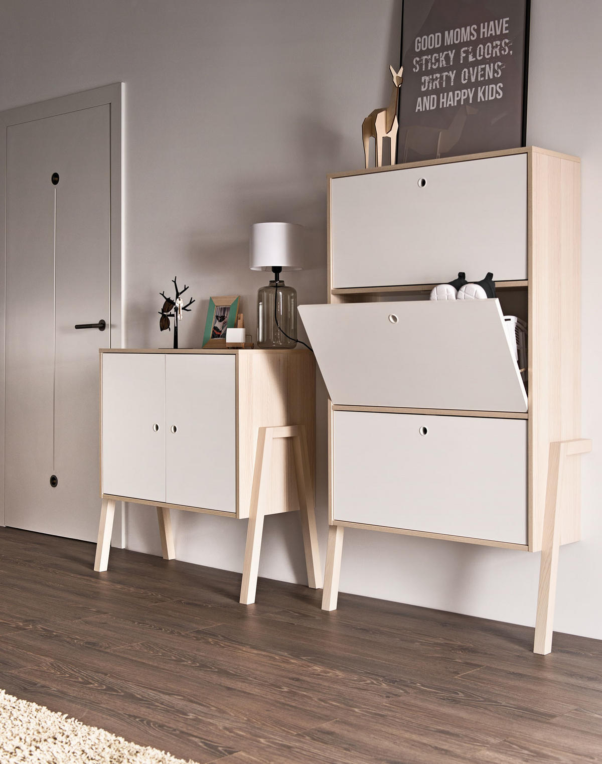 KOMMODE SPOT - Weiß, Holzwerkstoff (87.5/90/40cm)