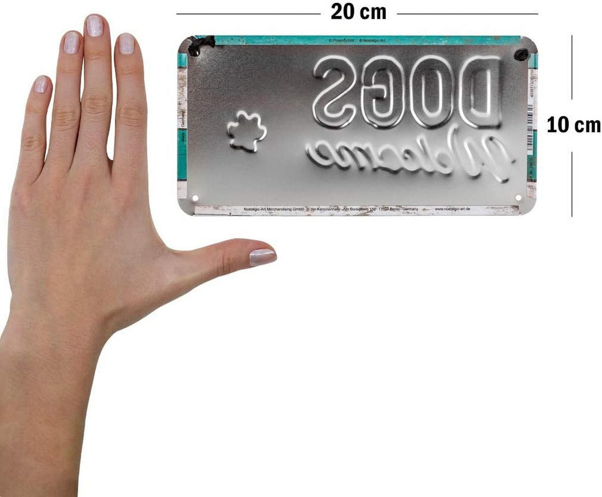 HÄNGESCHILD 10/20 cm PfotenSchild Dogs Welcome - Multicolor, Metall (20/10/0.2cm) - Nostalgic-Art