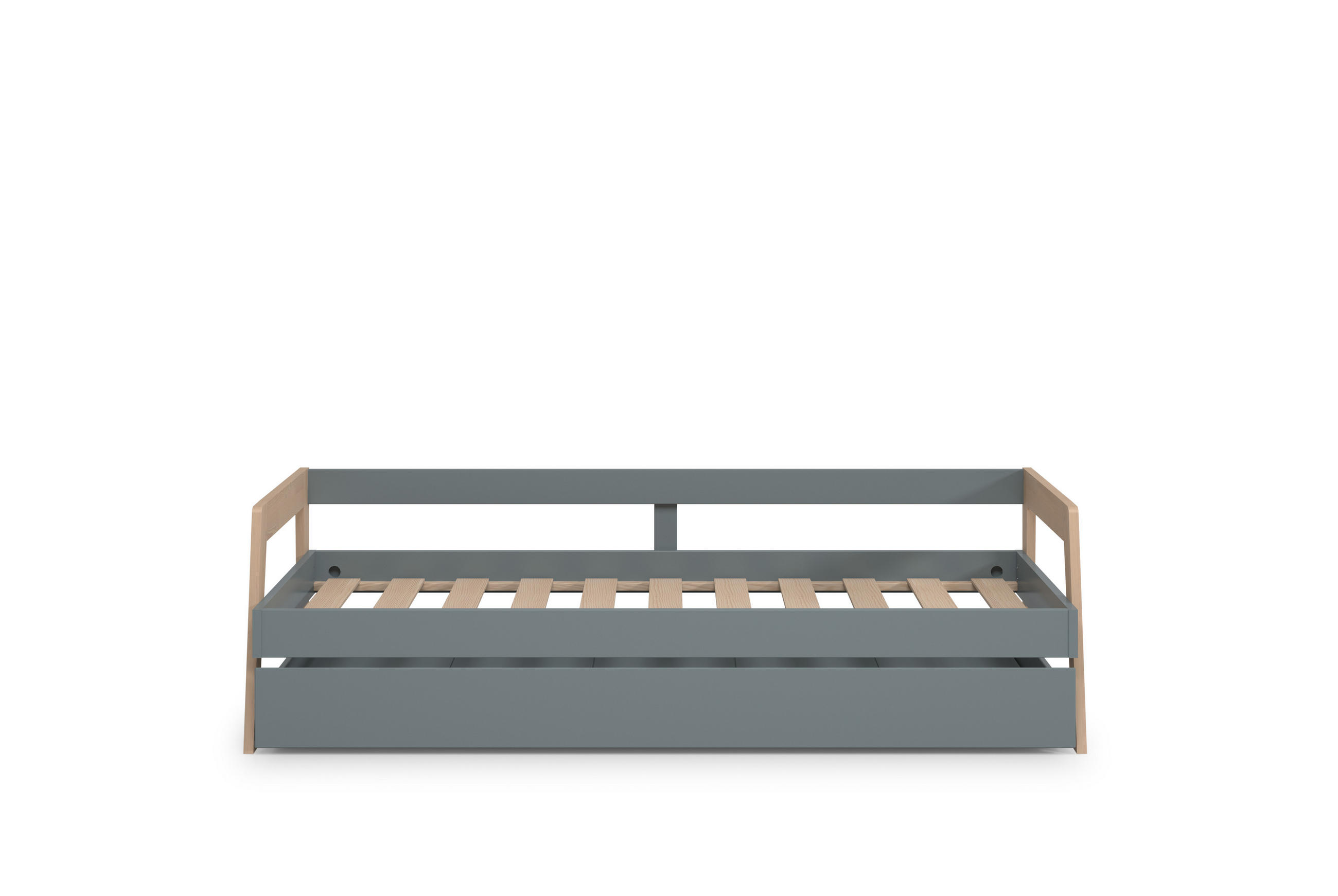 BETT 90x200 cm mit Schublade Bett 90x190 cm 96,4/210,4/59,5 cm - Grün, Holz - Calicosy