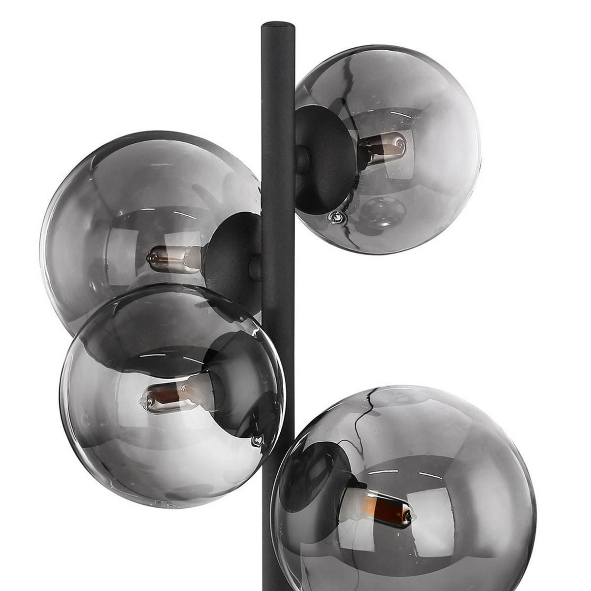 LED TISCHLEUCHTE Metall Schwarz Glas Rauchgrau - Grau, Glas (24/19/48cm) - Globo Lighting