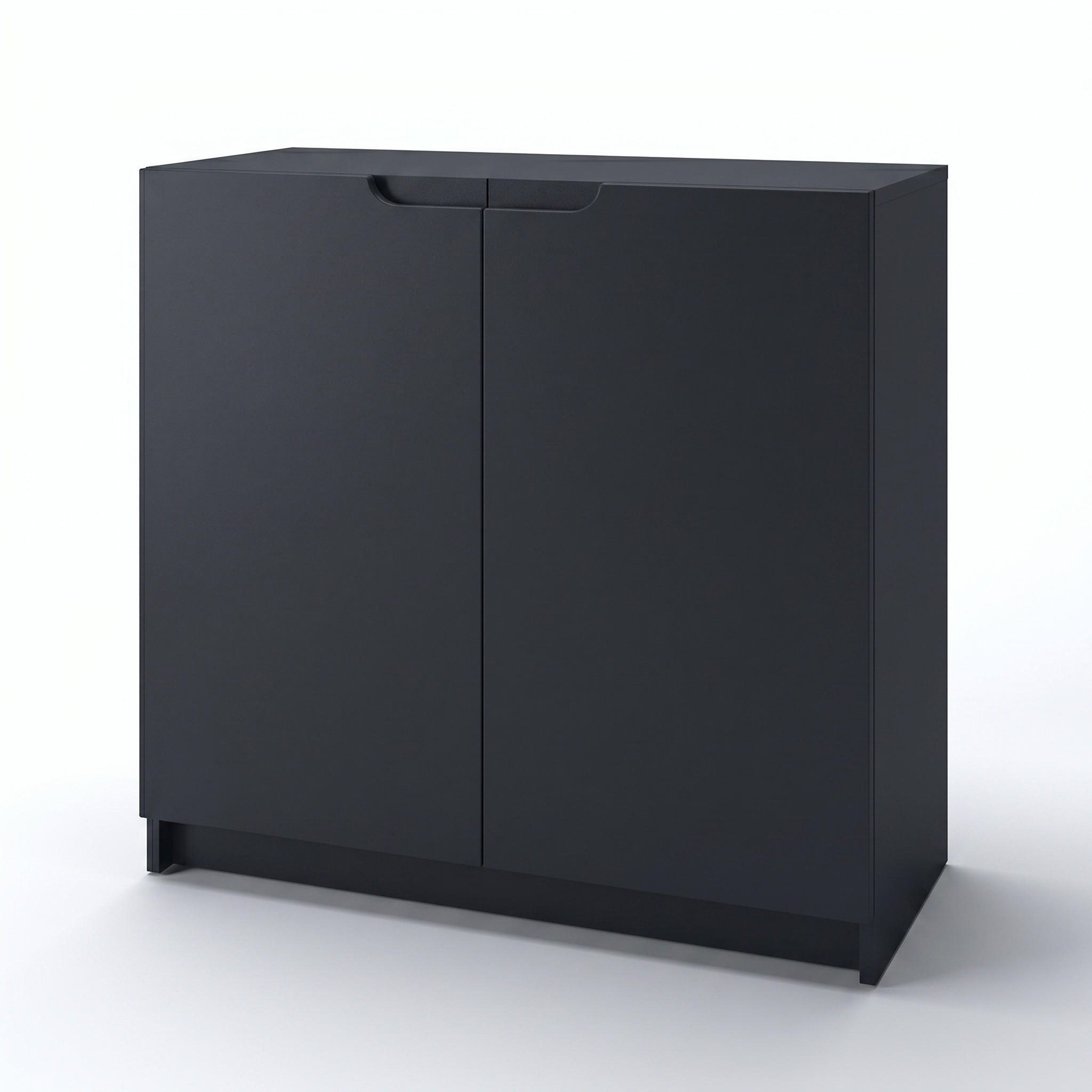 KOMMODE Logan Fronten in Schwarz matt - Schwarz, Holzwerkstoff (82/78/37cm) - Vladon