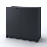 KOMMODE Logan Fronten in Schwarz matt - Schwarz, Holzwerkstoff (82/78/37cm) - Vladon