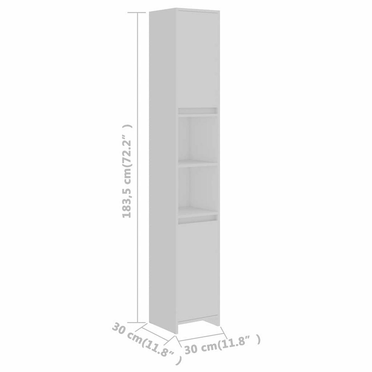 BADEZIMMERSCHRANK Weiss 30/30/183,5 Cm Holzwerkstoff - Weiß, Holzwerkstoff (30/183.5/30cm) - vidaXL