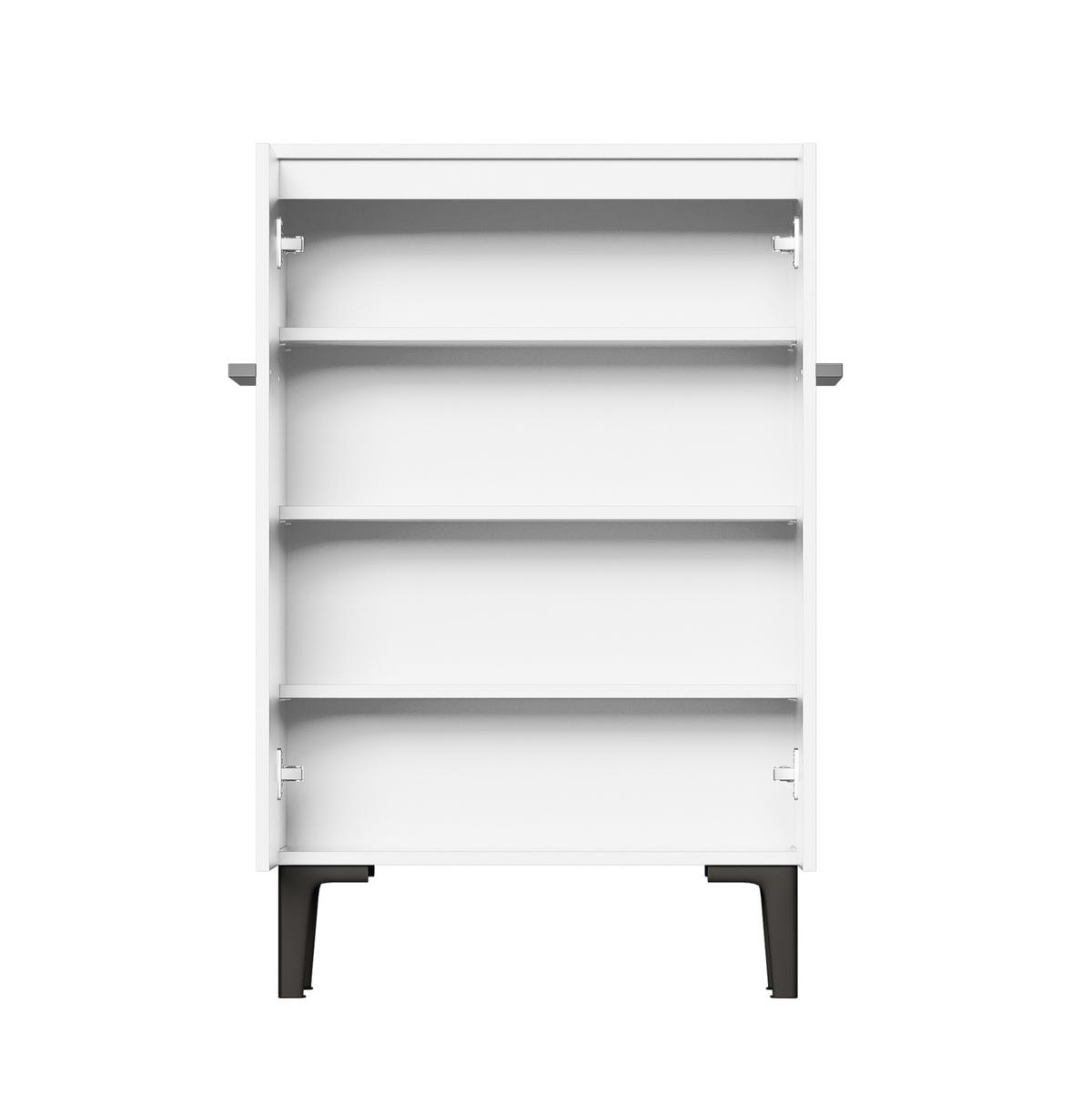 SCHUHSCHRANK aus Spanplatte 60x34,5x95cm in Weiß mit verstellbaren Einlegeböden - Weiß, Holzwerkstoff (60/95/34.5cm) - Modfu