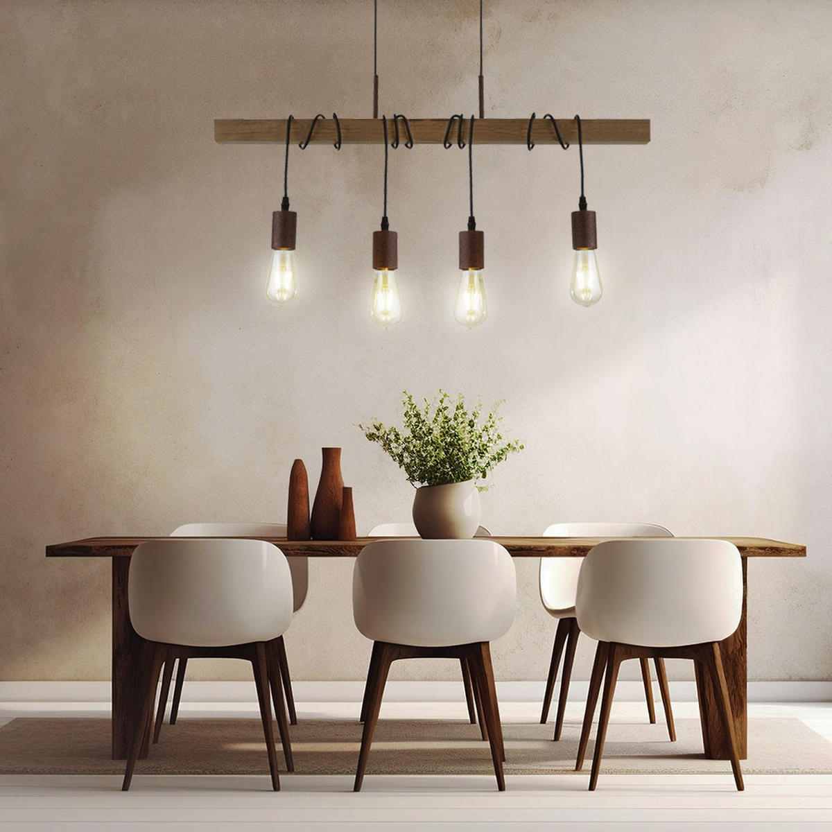 HÄNGELEUCHTE Balken Braun Natur - Braun, Holz (70/6/150cm)