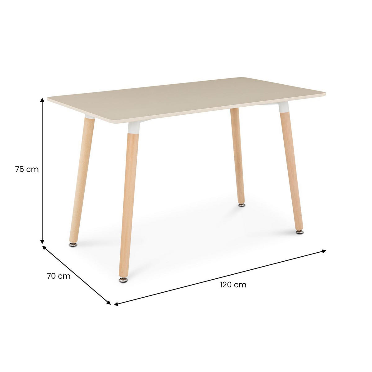 ESSTISCH SHANNON cremeweiß - Creme, Holz/Holzwerkstoff (70/120/75cm) - IDIMEX