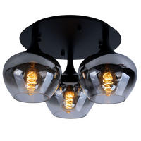 LED DECKENLEUCHTE Metall Rauchglas Schwarz - Schwarz, Glas (45/45/25.5cm) - Globo Lighting