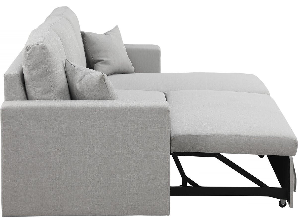 ECKSCHLAFSOFA Alain Hellgrau - Hellgrau, Textil (221/145cm) - Habitat Garten