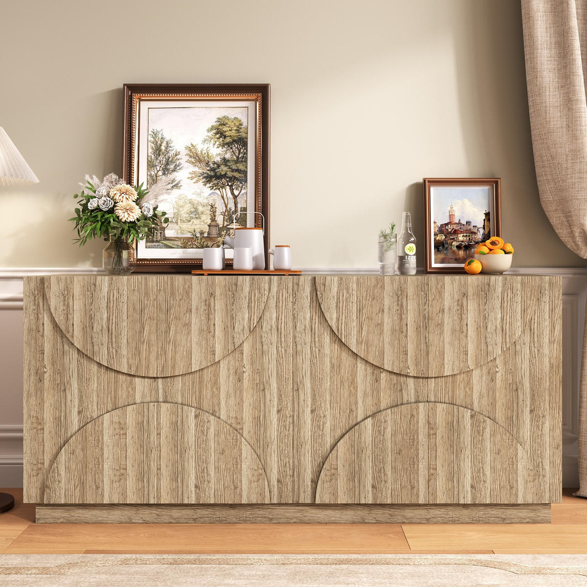 SIDEBOARD Holzoptik Regale Stauraum modern - Naturfarben, Holzwerkstoff (40/80/160cm) - FLIEKS