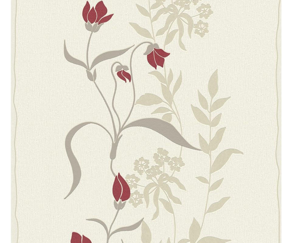 VLIESTAPETE Beige 53/1005 cm - Beige/Rot, Textil (53/1cm) - KUNSTLOFT