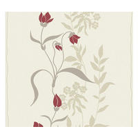 VLIESTAPETE Beige 53/1005 cm - Beige/Rot, Textil (53/1cm) - KUNSTLOFT