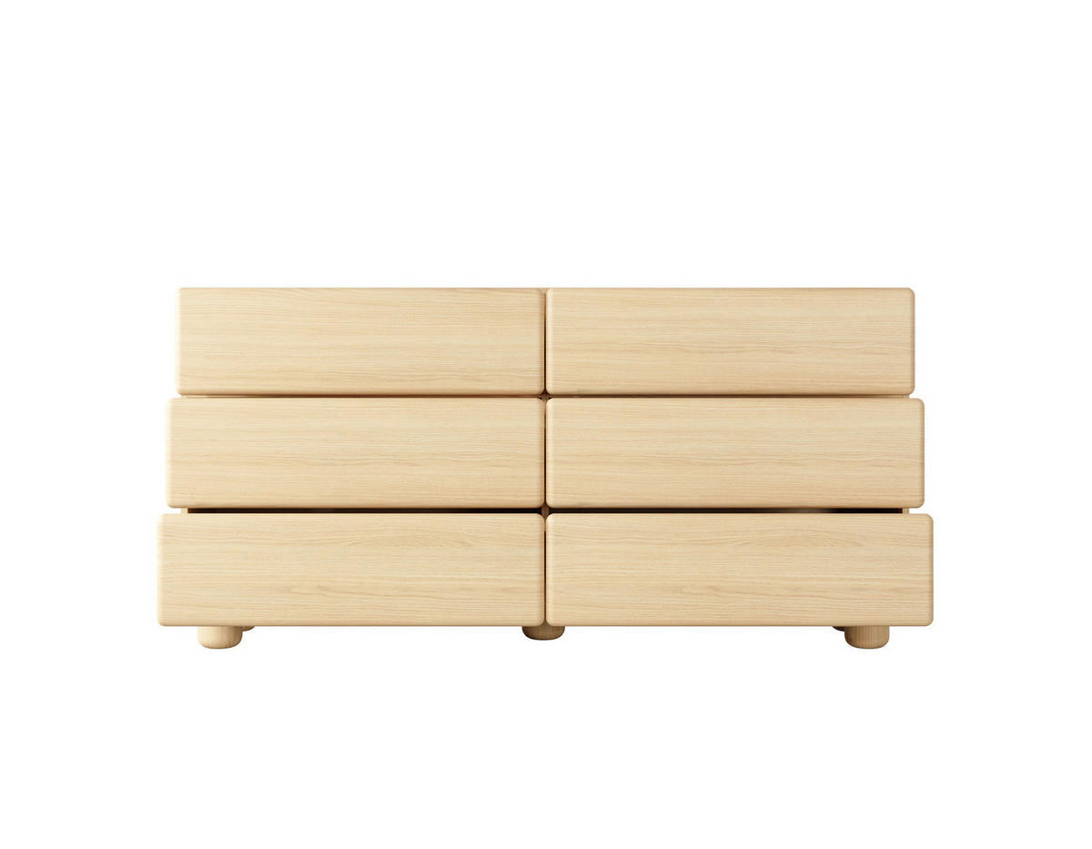 SCHUBLADENKOMMODE CERVI D 160 cm Eiche Vicenza - mit 6 Schubladen und abgerundeten Fronten - Eichefarben, Holz/Holzwerkstoff (160/80/38cm) - Ravio