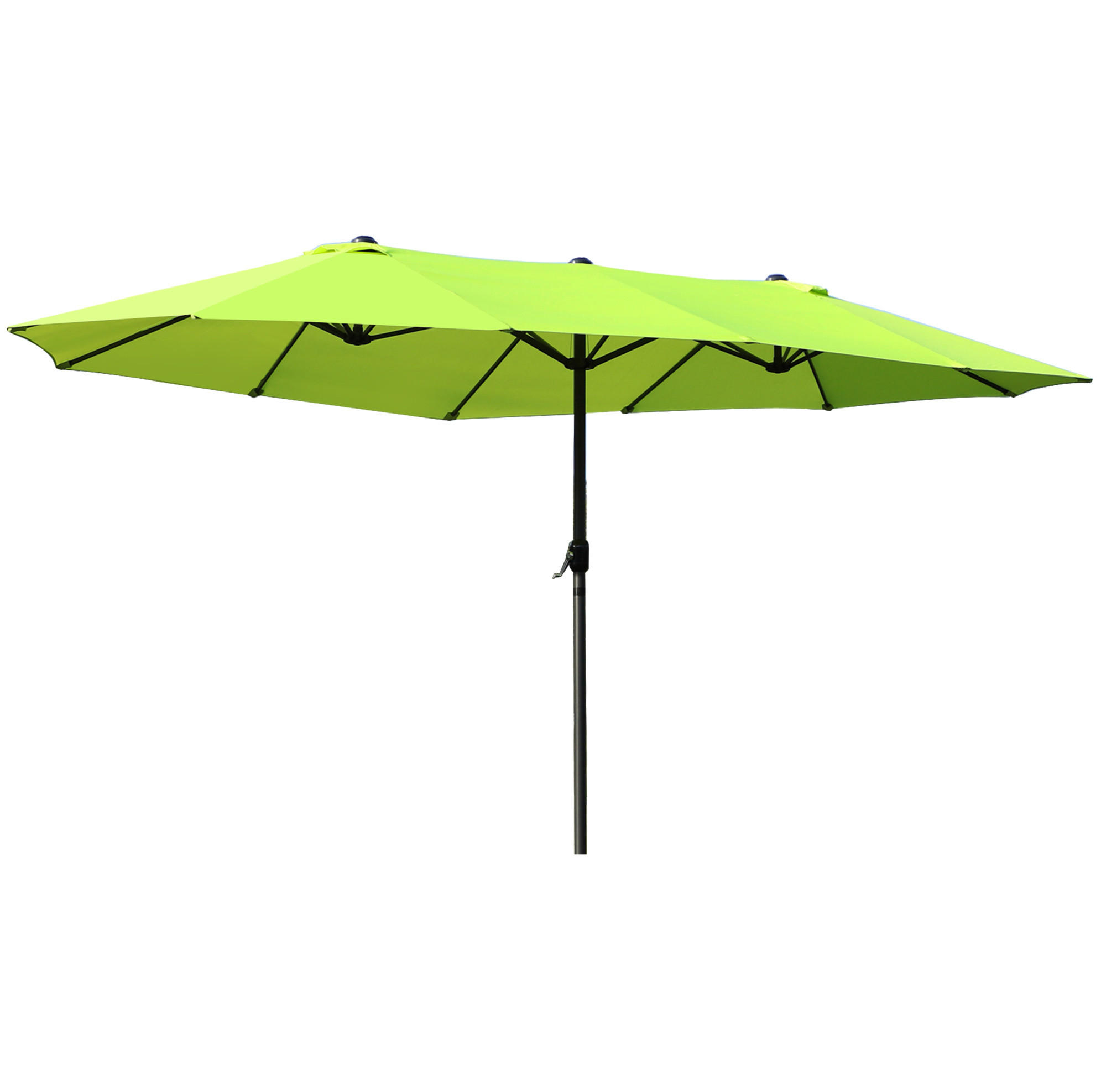 DOPPEL-SONNENSCHIRM aus Stahl 460x270x240 cm in Grün mit Handkurbel - Grün, Metall (270/460cm) - Modfu