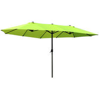 DOPPEL-SONNENSCHIRM aus Stahl 460x270x240 cm in Grün mit Handkurbel - Grün, Metall (270/460cm) - Modfu