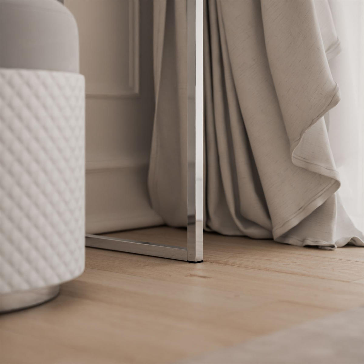 KONSOLEN AURORA SILVER Hochglanz Weiß auf silbernem Gestell - Weiß Hochglanz, Holzwerkstoff (102/78.5/43.6cm) - Lookway