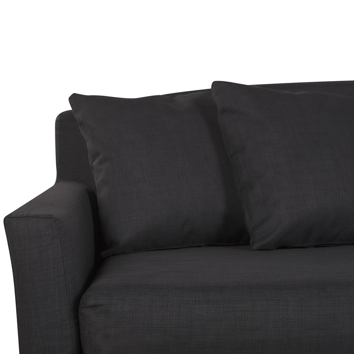 3-SITZER-SOFA Polyester Schwarz Gilja - Schwarz, Textil (212/89/107cm) - Beliani