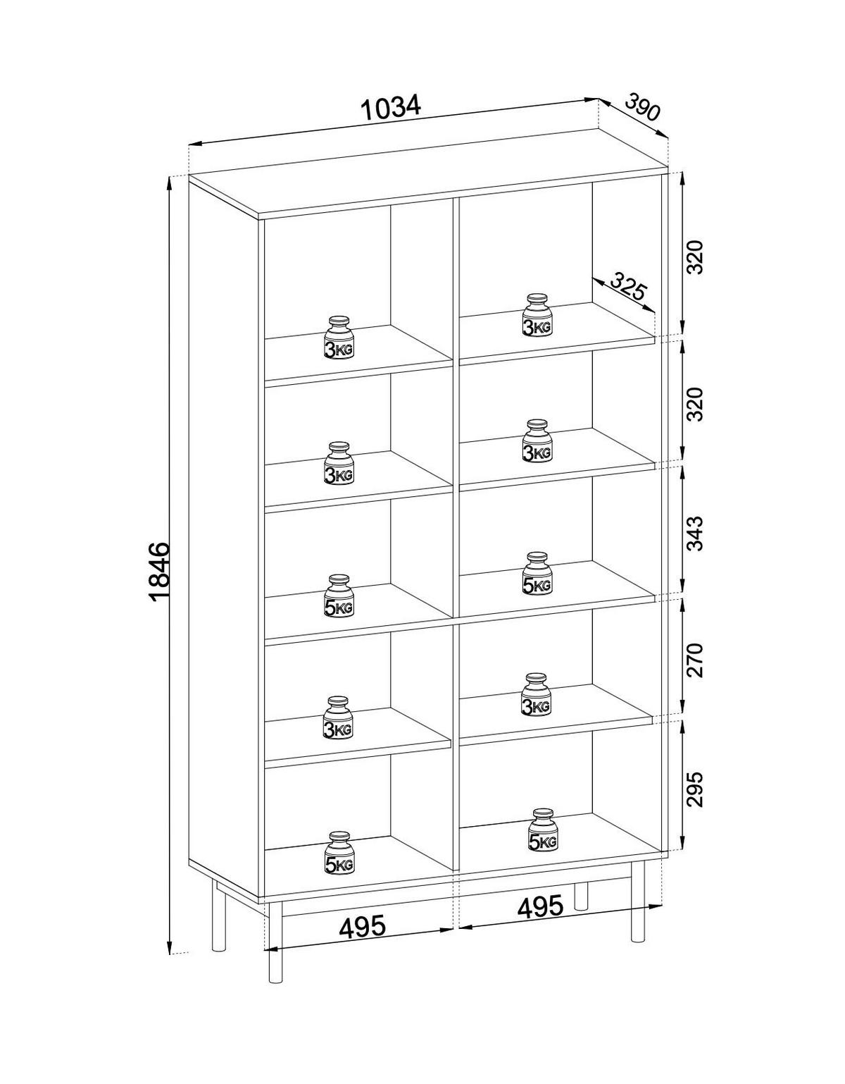 VITRINE JAPANDI Beige 104x39x185 cm - Beige, Holzwerkstoff (104/185/39cm) - FURNLUX