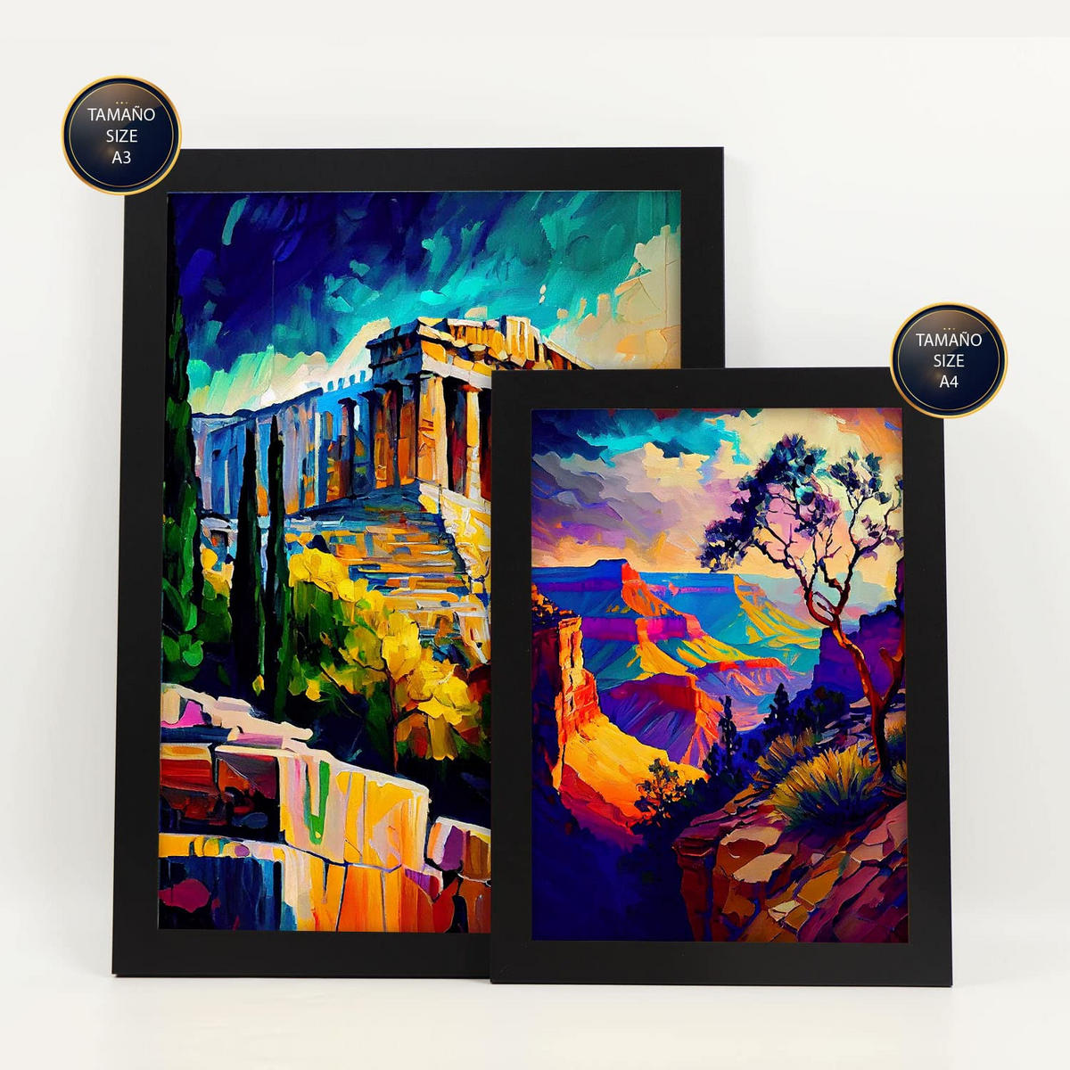 POSTER Set Mit 6 Ästhetisch Im Ölgemälde Stil A3 & A4 Rahmenlos - Klar, Papier (29/3cm) - Nacnic