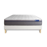 BETT Actimemo zen Memory-Schaum 130 x 190 cm h1 - Kit Bettgestell Weiß - Beige/Weiß, Karton/Holz (130/190cm) - ACTISOM