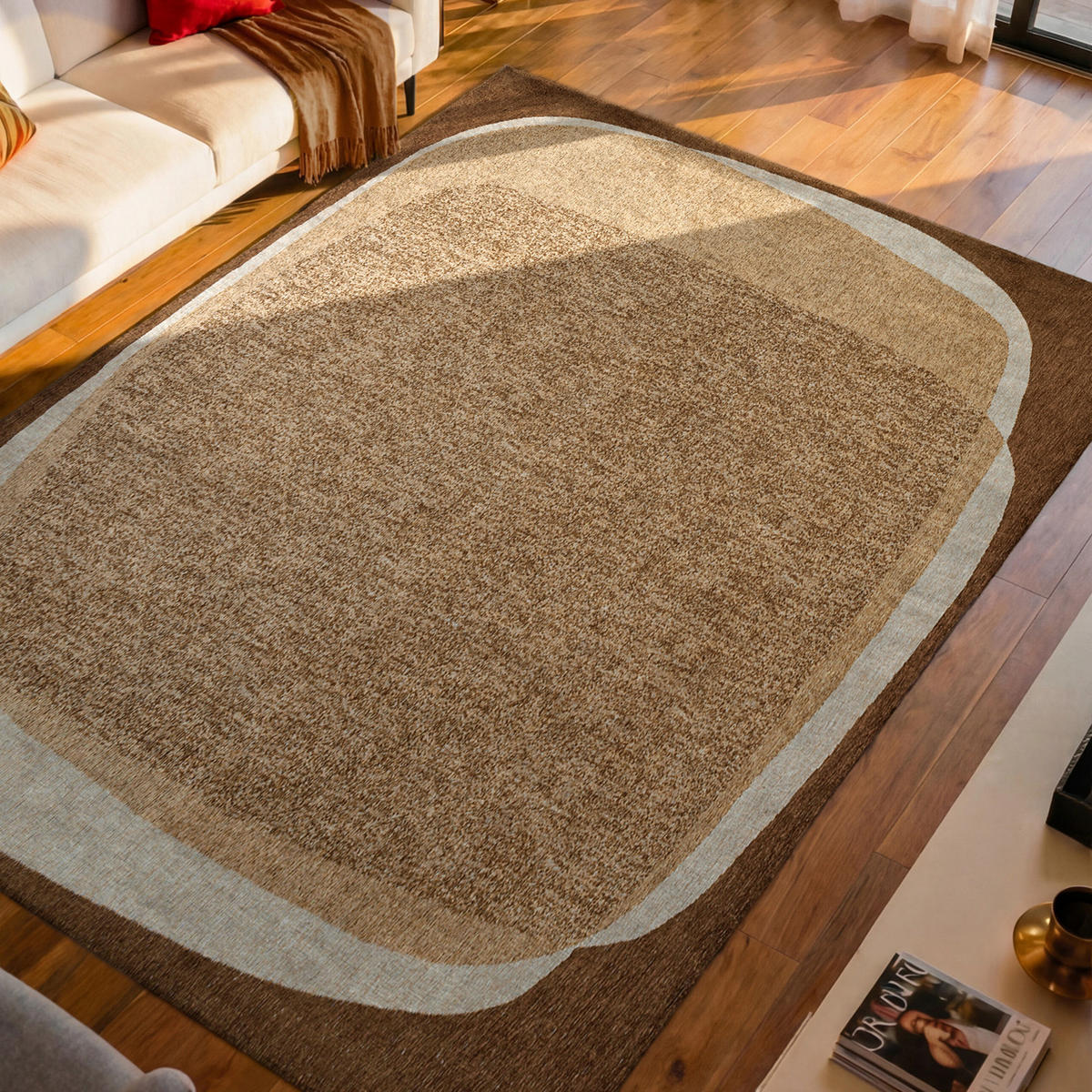TEPPICH Oak Craft Marble 280/390 cm - Braun, Kunststoff/Textil (280/390cm) - Louis De Poortere