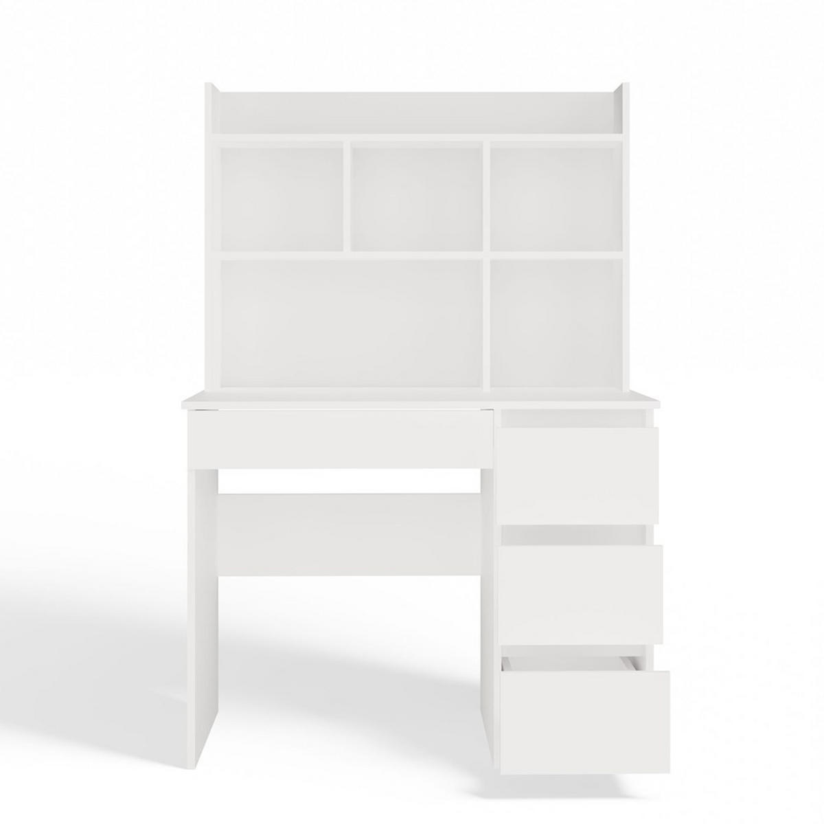 SCHREIBTISCH Weiß 98/146/52 - Weiß, Holzwerkstoff (52/98/146cm) - RAUMHIRSCH FURNITURE