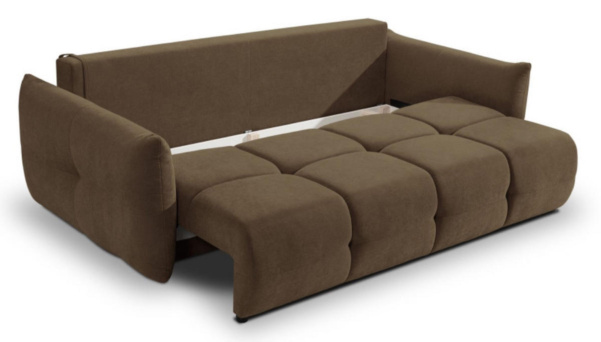 SOFA Braun BASTO Gepolstert Mit Schlaffunktion - Braun, Textil (245/86/110cm) - Sepro Meble