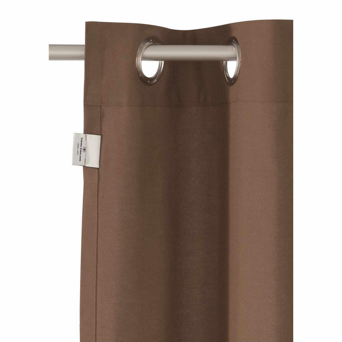 ÖSENVORHANG DOVE Blickdicht - Schlammfarben, Textil (140/0.5/245cm) - Tom Tailor