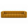 COUCH, Viersitzer-Sofa Grand, Veloursstoff Salvador, Gelb - Gelb, Holz (290/70/93cm) - Kaiser Möbel