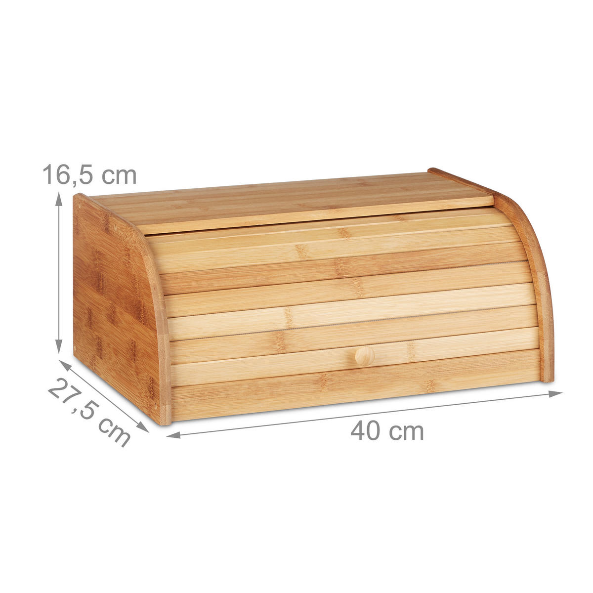 BROTKASTEN Natur Bambus Rolldeckel 16,5x40x27,5 cm - Hellbraun, Holz/Holzwerkstoff (40/16.5/27.5cm) - Relaxdays