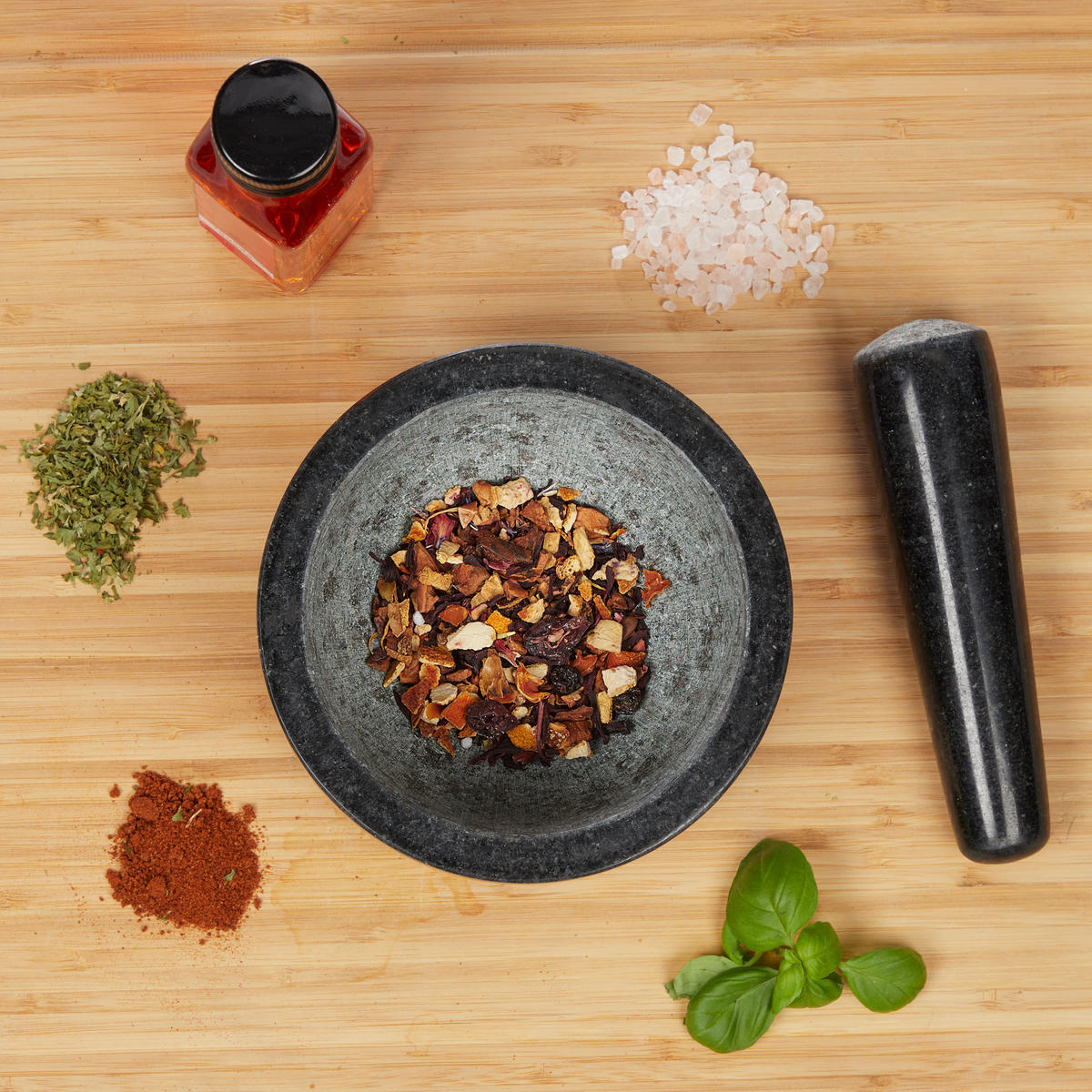 MÖRSER - Schwarz, Kunststoff/Stein (14/8.5/14cm) - Relaxdays