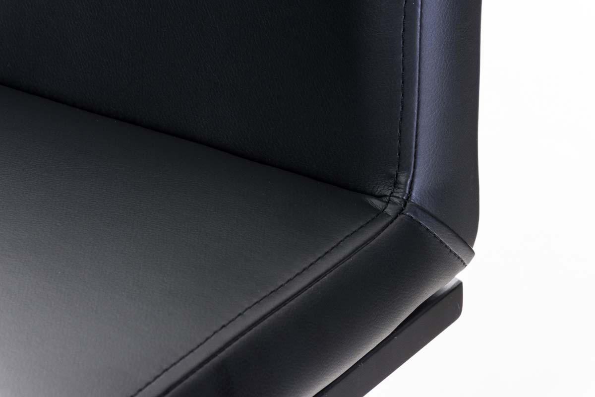 BARHOCKER Carin Kunstleder Schwarz Schwarz - Schwarz, Leder/Metall (42/86/44cm) - DELUKE