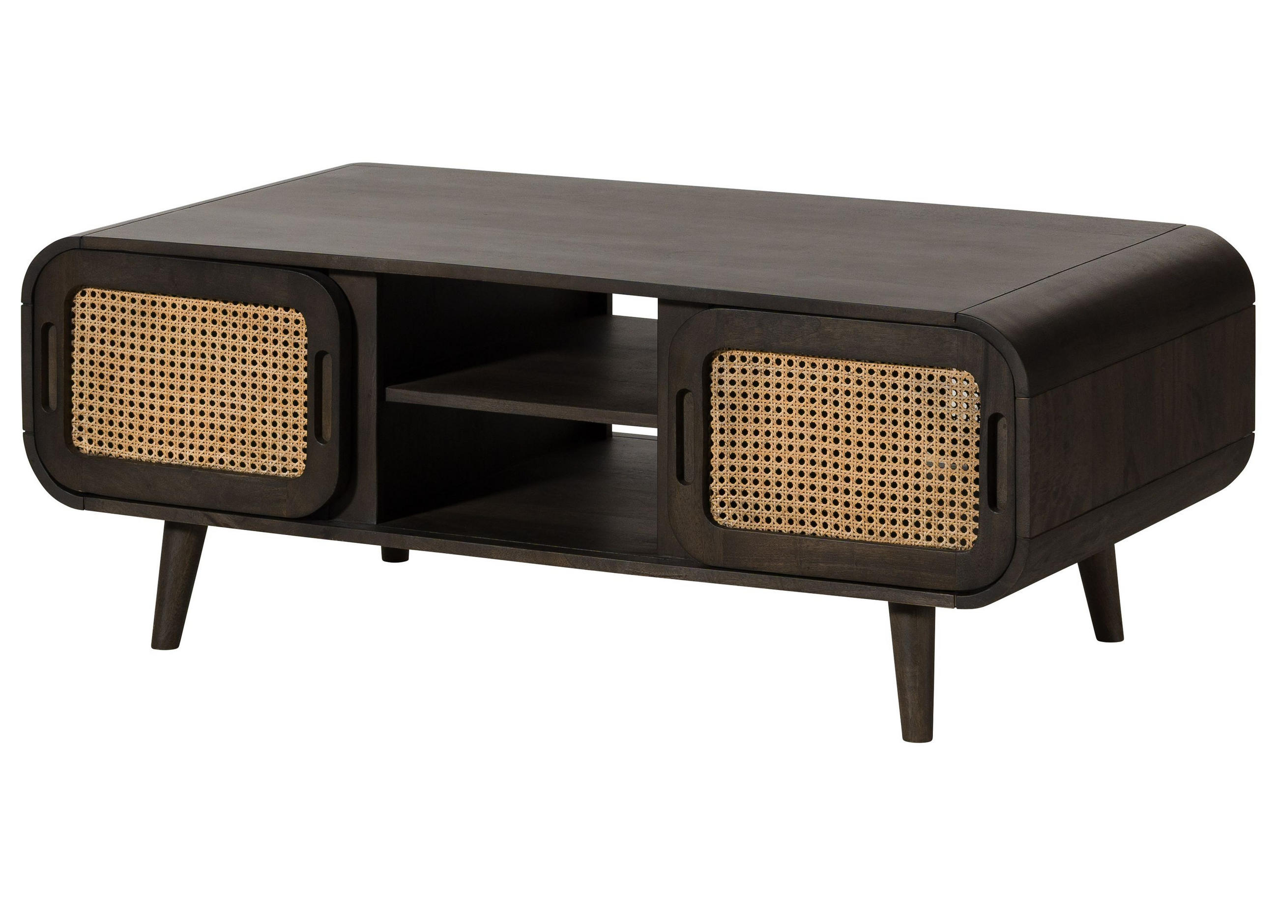 COUCHTISCH Mango 120x60x45 dunkelgrau lackiert VALENCIA #201 - Grau, Holz (120/60/45cm) - Massivmoebel24