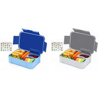 BROTDOSE 2er Set 900ml auslaufsicher mit Fächern - Multicolor, Kunststoff (13.7/10.8/19cm)