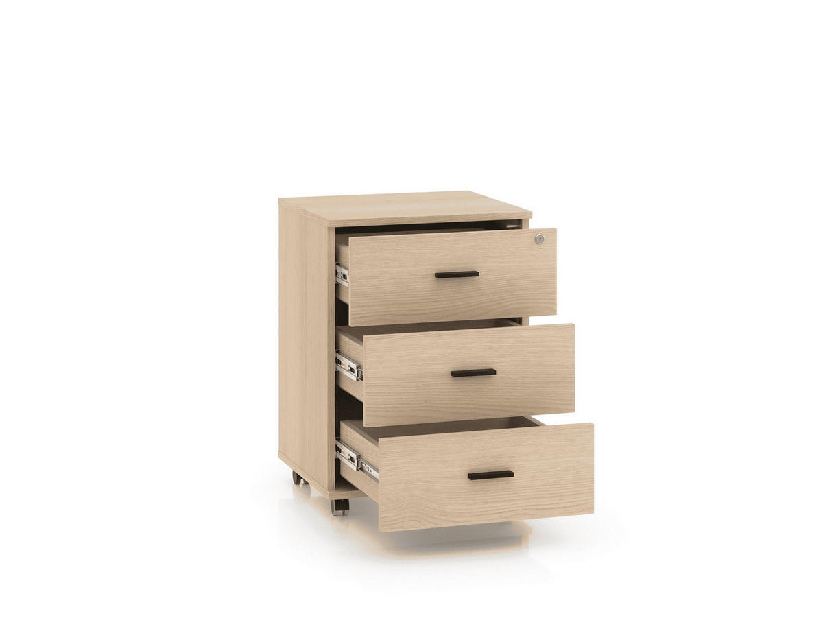 ROLLCONTAINER 46 cm Odelis – Schwarz - Schwarz, Holzwerkstoff (46/64/41cm) - hi-markt
