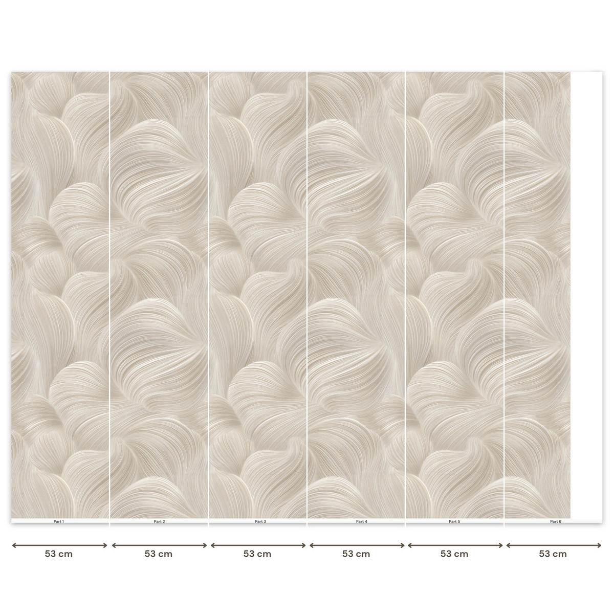 TAPETE - Lines - Ventilator - Beige - 300x240 cm - Creme, Papier (300/240cm) - OnlyWow