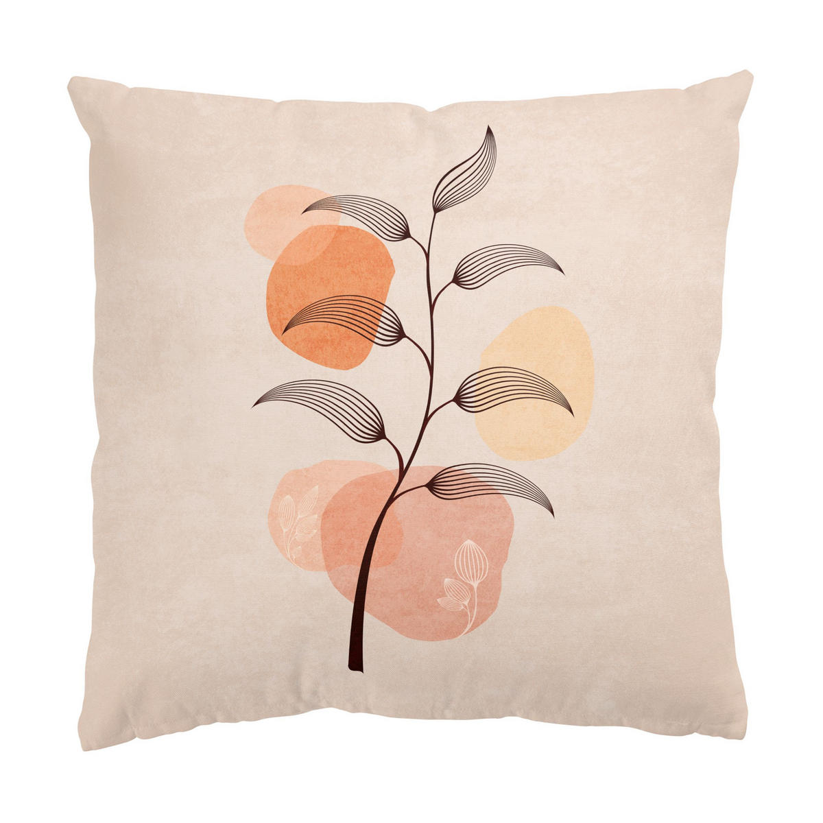 DEKOKISSEN 2er-Set Boho Blätter Duo II 50/50 cm - Orange, Textil (50/50cm) - Bilderwelten