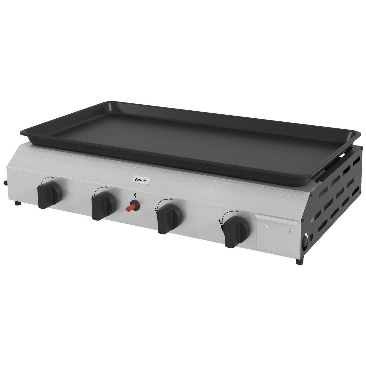 PLANCHA DE-18614 4 Brenner, 9,6 kW - Silberfarben, Metall (44.5/19/77cm) - ComfortXL