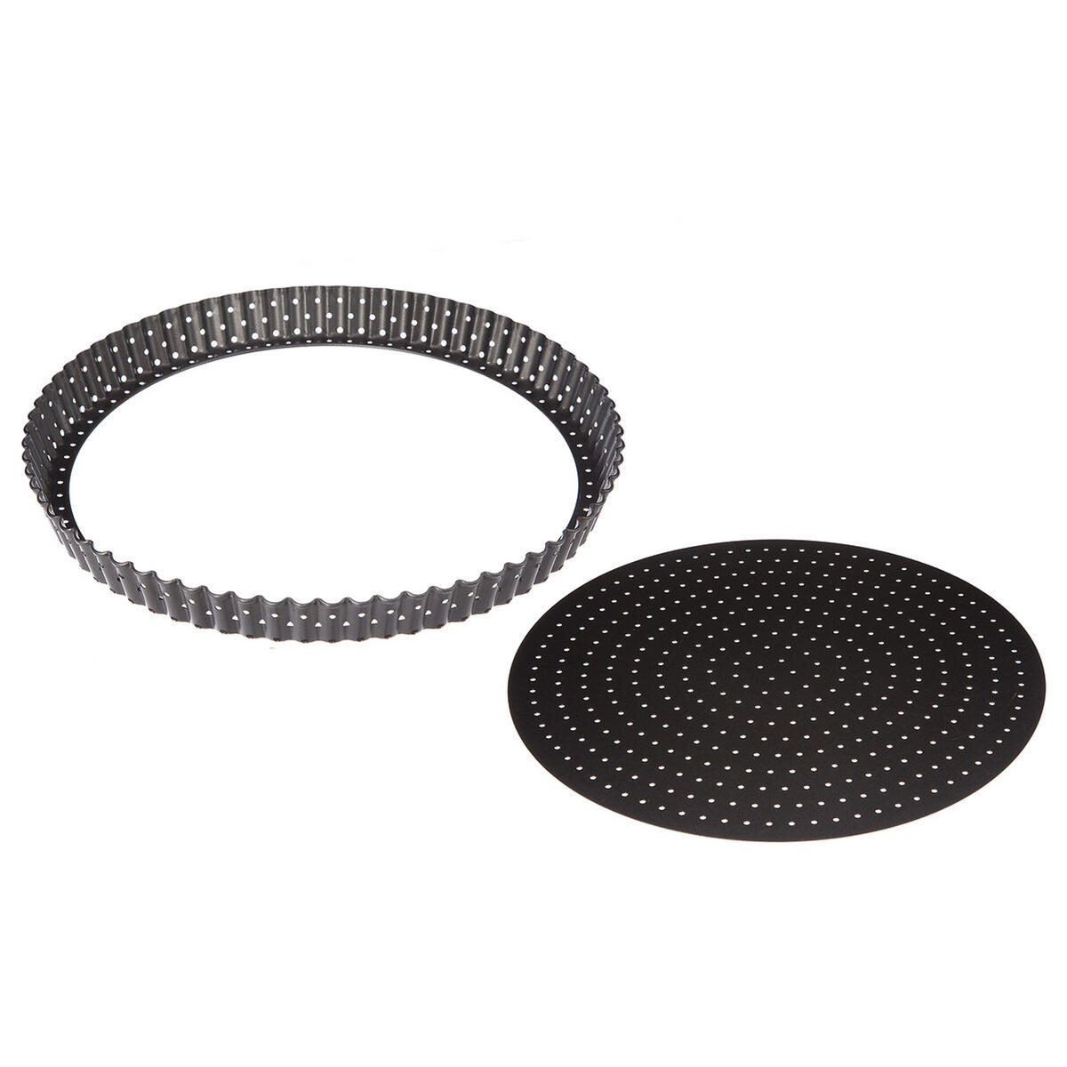 TARTEFORM mit herausnehmbarem Boden, Metall, Dunkelgrau, 28 cm - Grau, Metall (28.2/3/28.2cm) - 5five Simply Smart