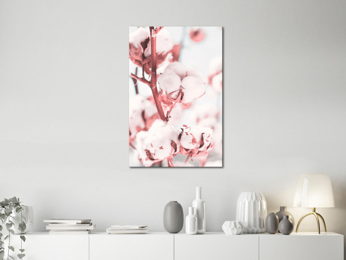 KUNSTDRUCK Rosa 80/120 cm - Pink/Grau, Textil (80/120cm) - KUNSTLOFT