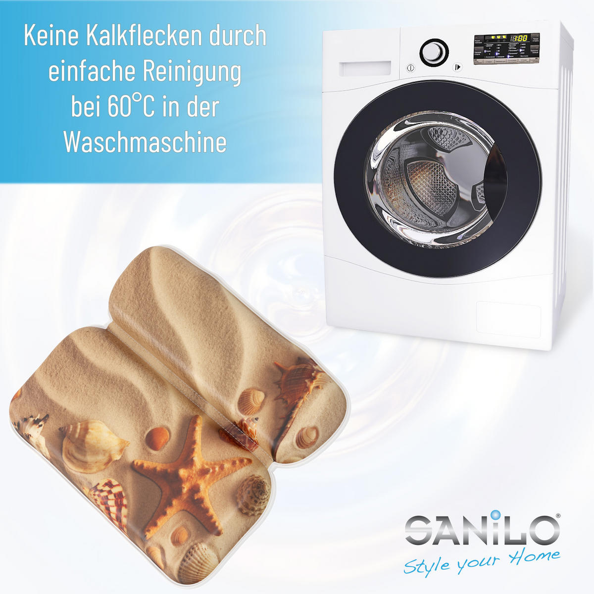 BADEWANNENKISSEN Sanibel - Beige, Kunststoff (39/5.5cm) - Sanilo