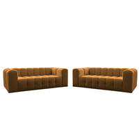 SOFASET Solvie 3-3 In Moly - Orange, Holzwerkstoff/Textil (230/75/106cm) - Fun Möbel