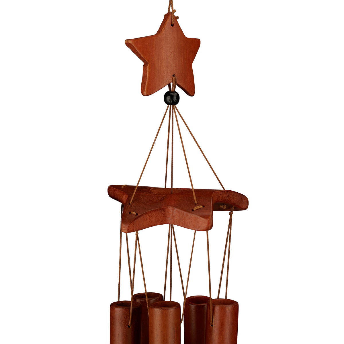 WINDSPIEL - Braun, Holz (8/9.5/63cm) - Relaxdays