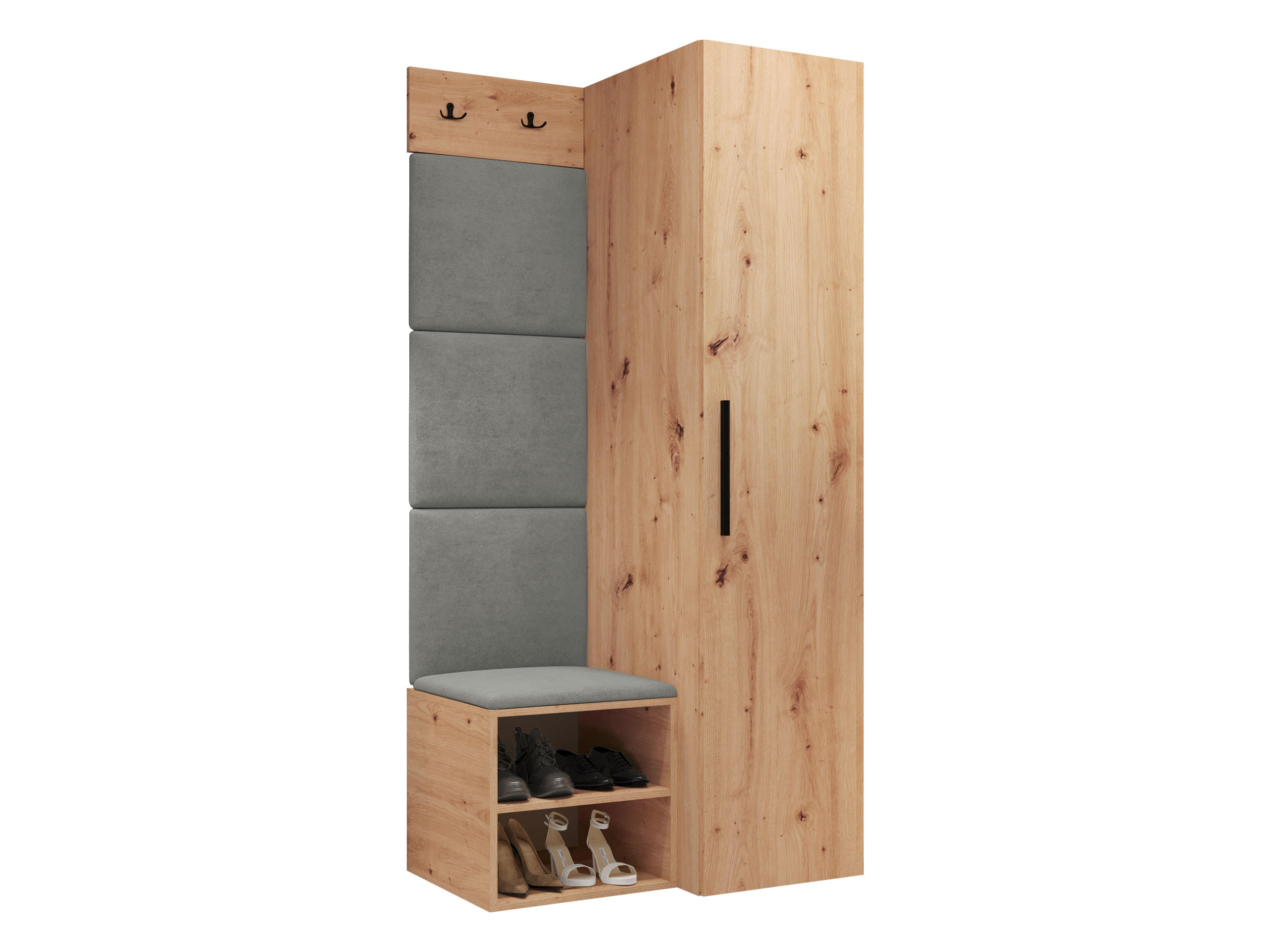 Mirjan24 Garderoben-Set Grau, Eiche Artisan 40x191x50 cm