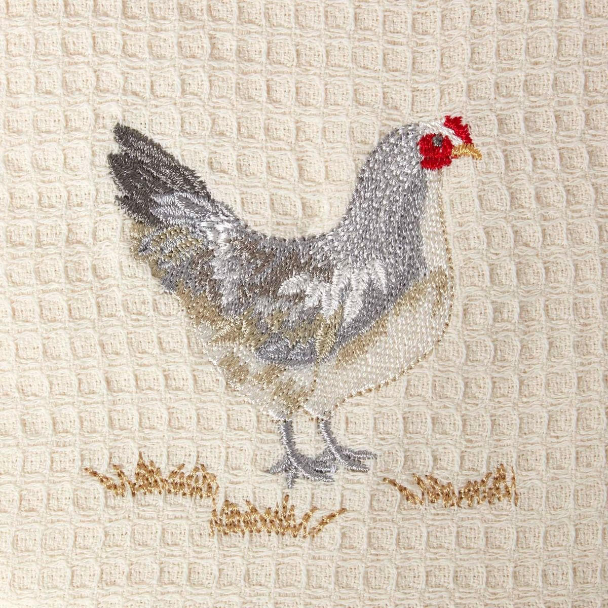 GESCHIRRTÜCHER Huhn, 2er-Set Waffelpiqué, 100% Baumwolle - Beige, Textil (40/60cm) - Homescapes