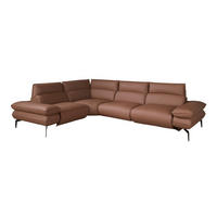 ECKSOFA Modulares Relax-Ecksofa aus braunem Leder 321/241/90 cm - Schwarz/Braun, Leder/Metall (321/241cm) - ANGEL CERDA