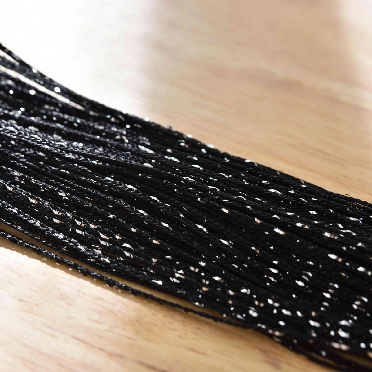 FADENGARDINE Shanghai HxB 230x100 cm Schwarz Lurex - Schwarz, Textil (100/230cm) - Gardinenbox