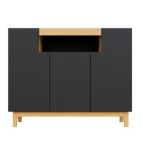 SIDEBOARD Schwarz 120.5/42/96 cm - Schwarz, Holzwerkstoff (120.5/96/42cm) - PANGIVO