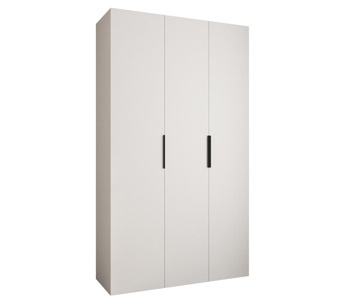 DREHTÜRENSCHRANK 245,5/140/50 3-türig - Schwarz/Weiß, Holz/Metall (140/245.5/50cm) - Abiks Möbel