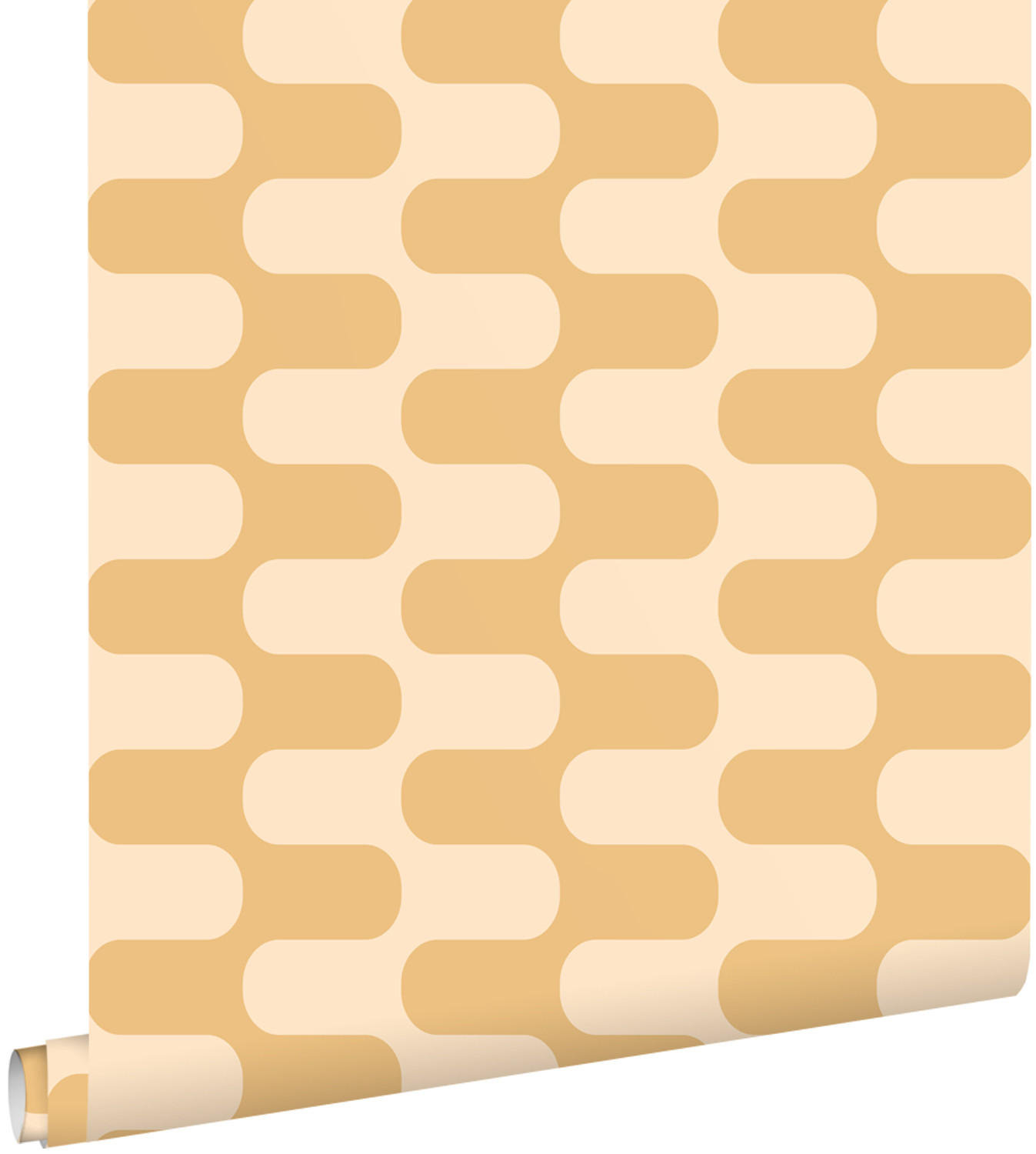 TAPETE Wellenlinien 50 x 900 cm - Gelb, Papier (50/900cm) - ESTAhome
