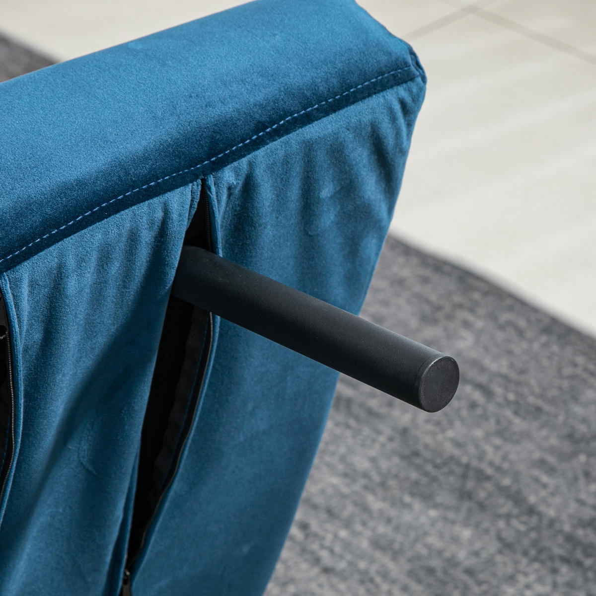 SCHLAFSOFA, Stahl, Polyester, Blau - Blau, Metall (73/81/102cm) - HOMCOM
